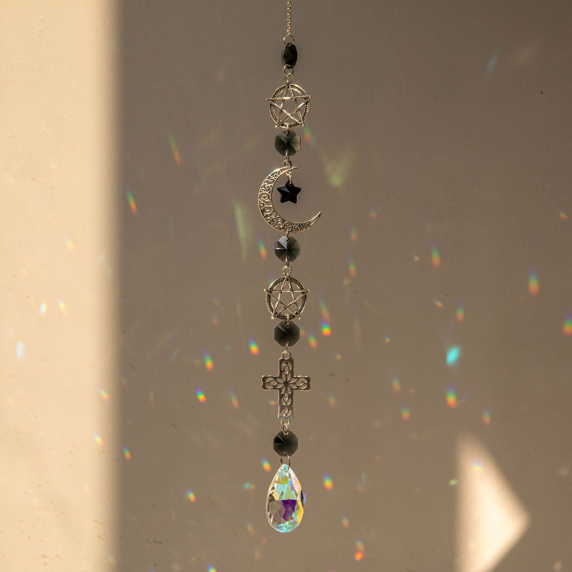 Wholesale Silver Planet Galaxy Sun Moon Star Crystal Sun Catcher Pendant